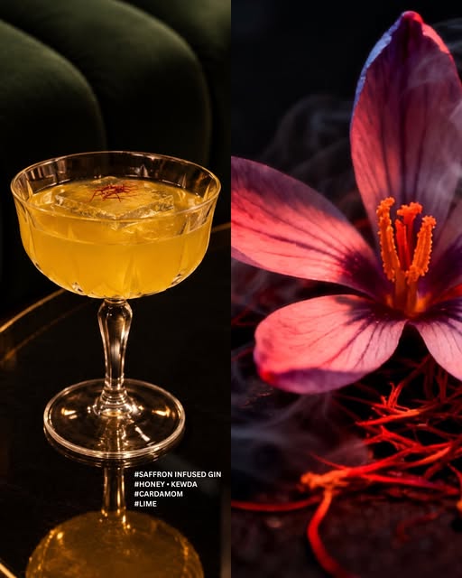Cocktail and floral composition from Onyxperience’s official Instagram